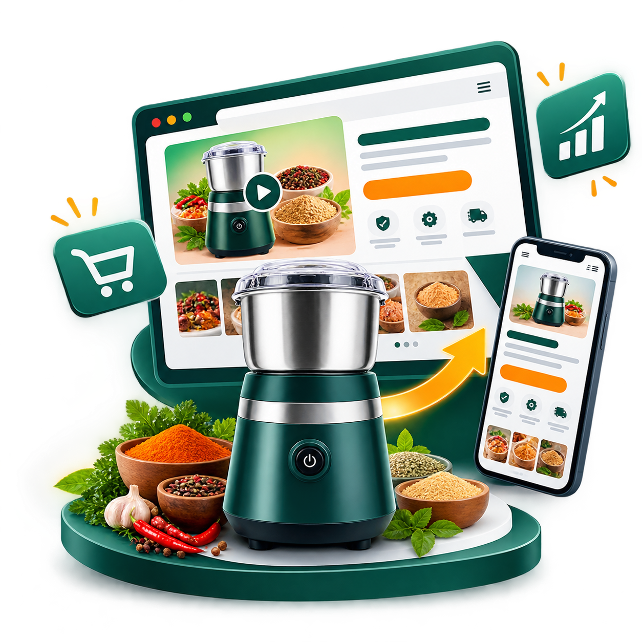 Multi Functional Smart Electric Grinder Machine  Landing Page