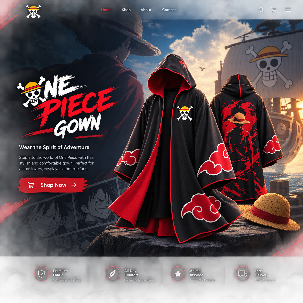 One Piece Gown Landing Page